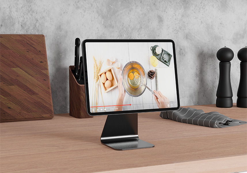 Support Magnétique Aluminium Pour Tablette PC/iPad – Universel, Pliable, Argenté